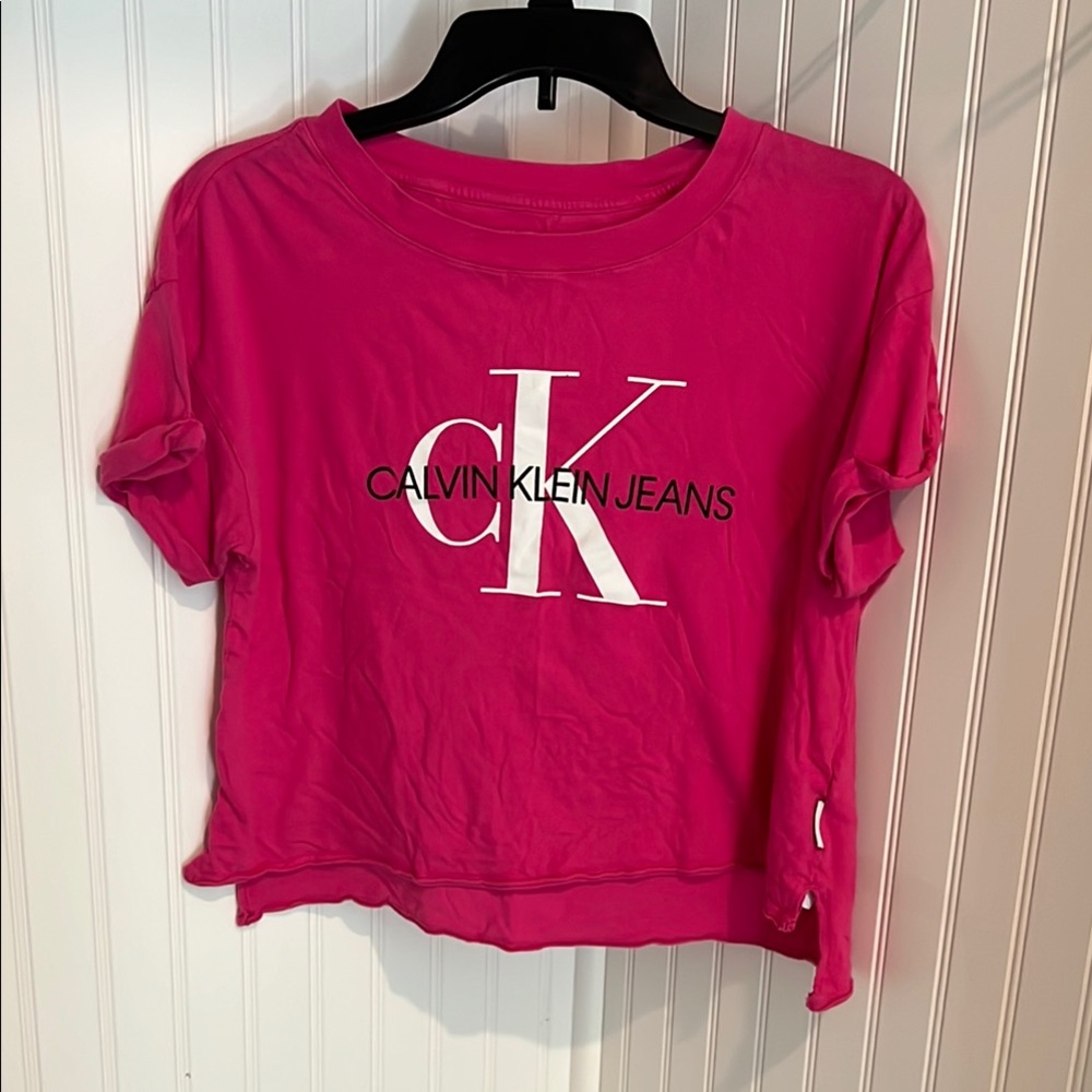 Calvin Klein Vibrant Pink Crop Top